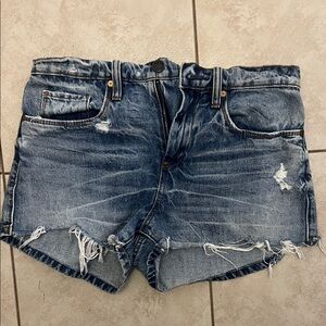 Blank NYC Faded Blue Distressed Denim Shorts